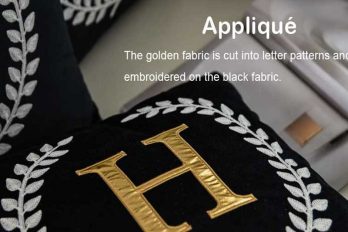 Applique Make Perfect Golden Letter Pillow