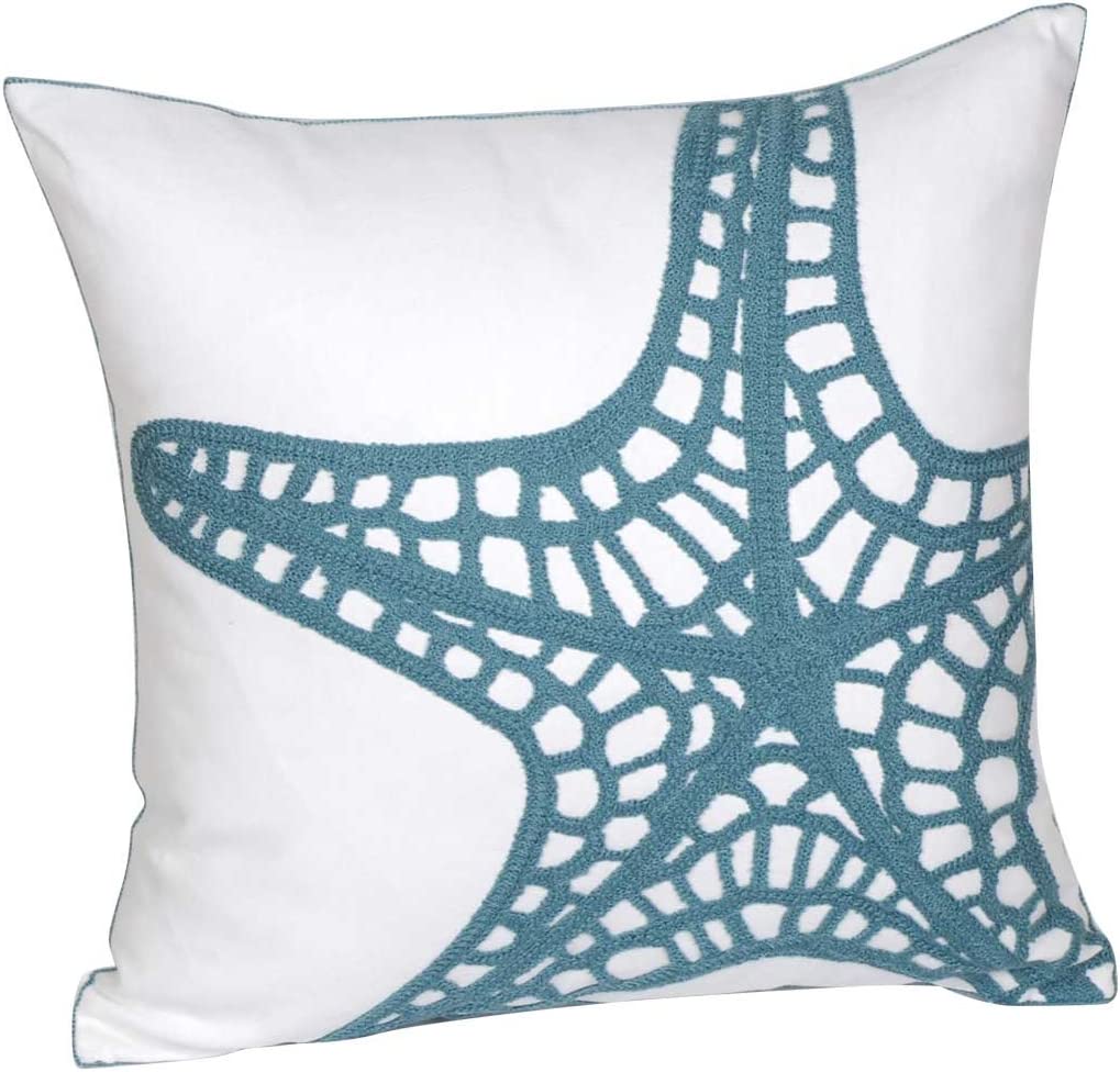 Marine Life Cushion Covers Vintage Polyester Linen Starfish Shell